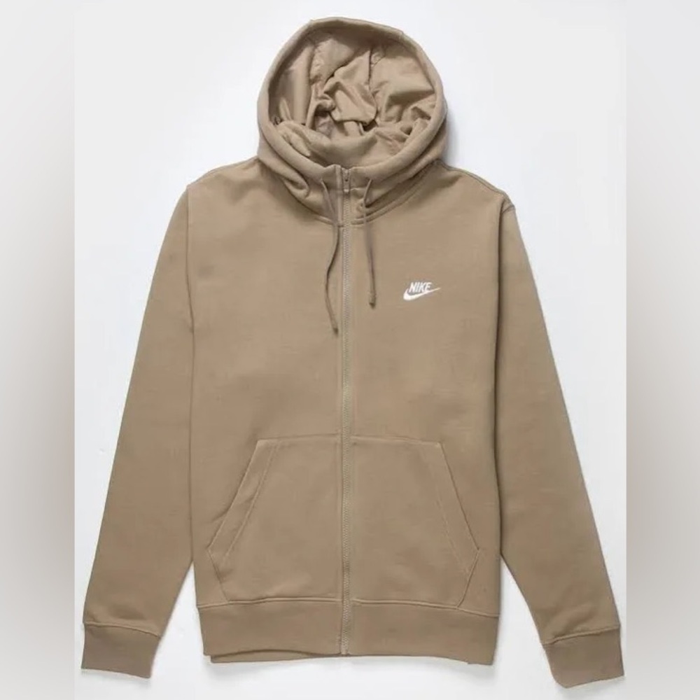Nike | Men’s olive/grey green Sportswear Club zip front hoodie, two pocket, sz L